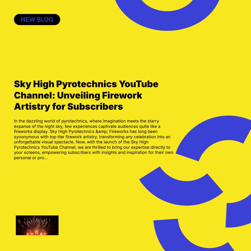 Sky High Pyrotechnics & Fireworks YouTube channel subscribers http://www.youtube.com/@SkyHighPyrotechnicsFireworks