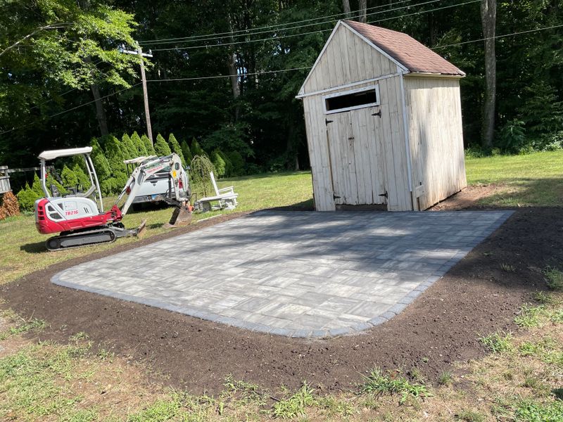 Paver patio installation