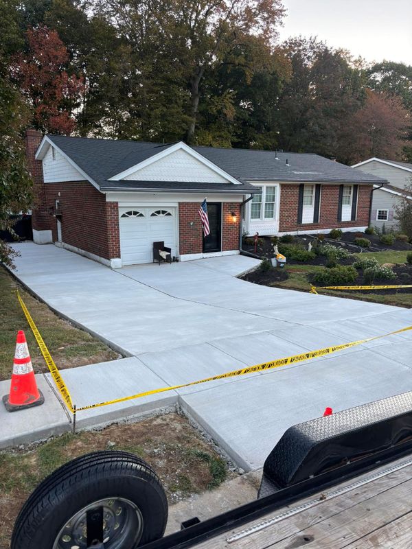 Concrete driveways, patios, and garage floors