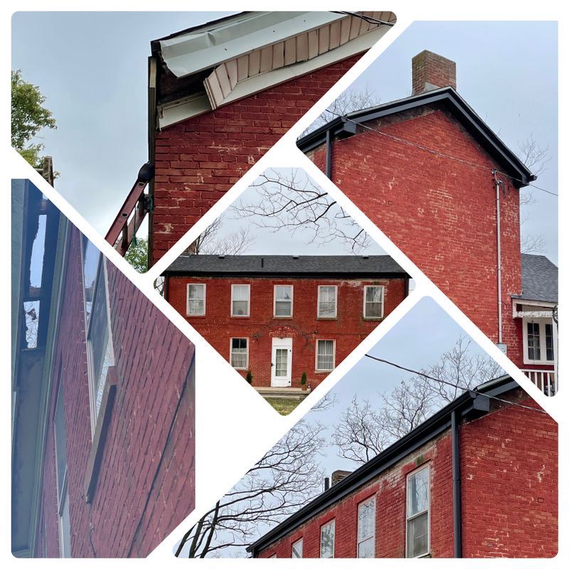 "Revitalizing Whitewater: Seamless Gutter Elegance with Matte Black Facade Transformation"