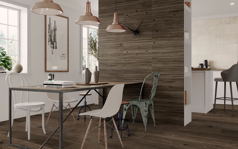 Wall tile wood look japandi design