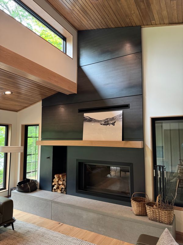 Steel Fireplace Features