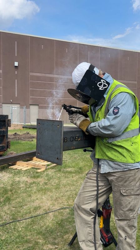 Expert Pipe Rack Welding at Bemidji High School