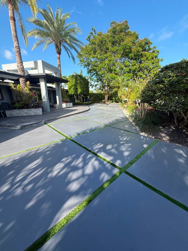 Concrete Squares with Faux Grass or Rocks