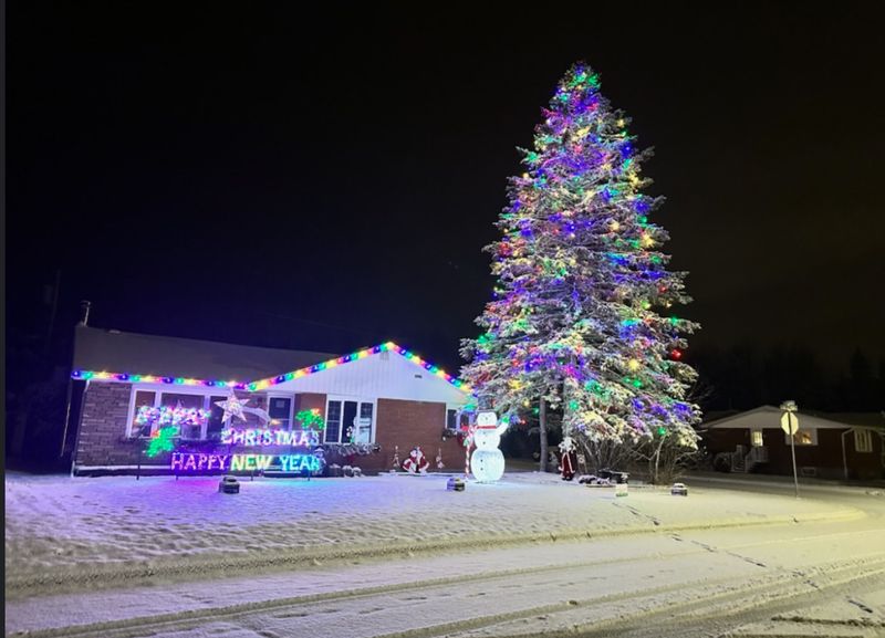 Christmas light installation