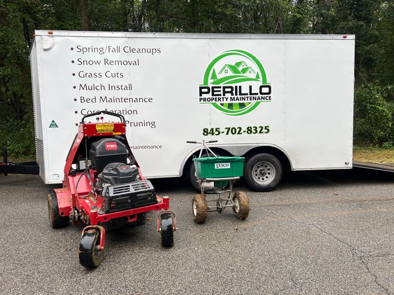 Aerating and overseeding