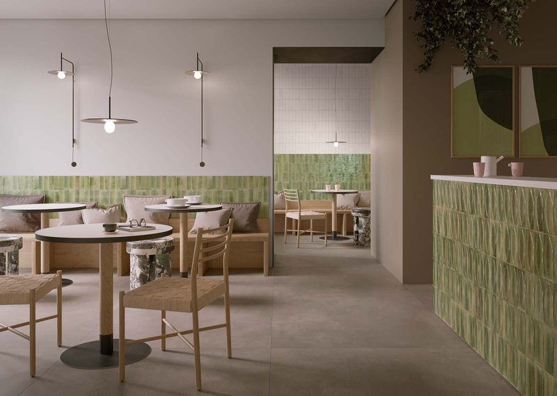 Wall tile wood look japandi design
