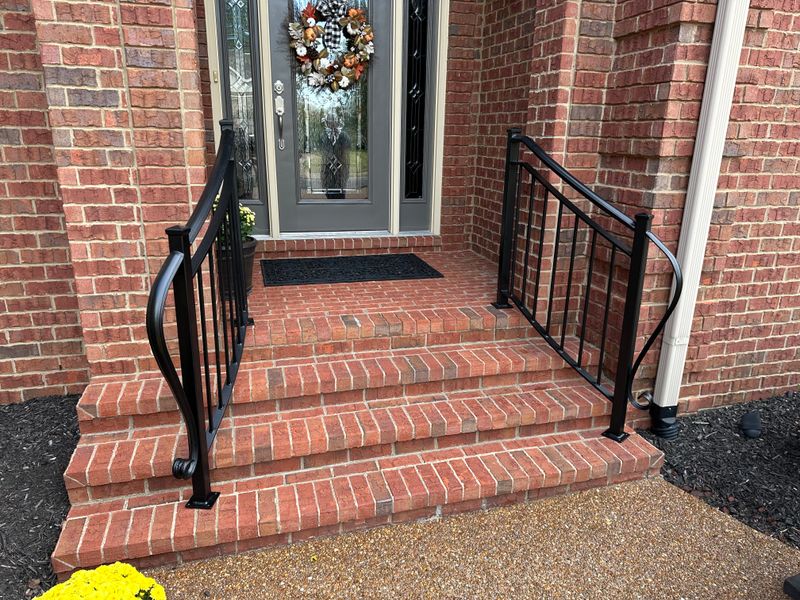 Ornamental iron railings