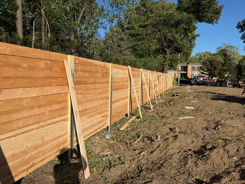 Horizontal Cedar Privacy Fence in Bloomfield Hills, MI