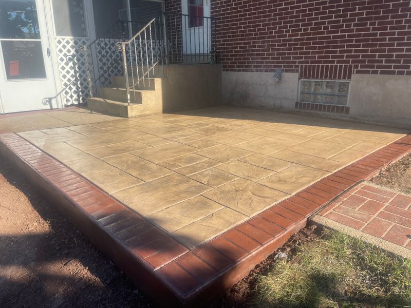 Vermont Slate Stamped Concrete Patio
