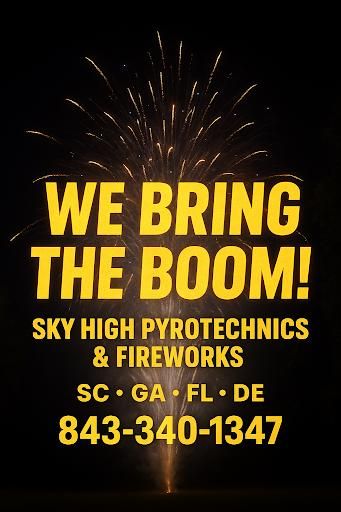 Sky High Pyrotechnics & Fireworks call for pricing we serve your area on the East Coast, Georgia, Florida, South Carolina, Delaware, Pennsylvania