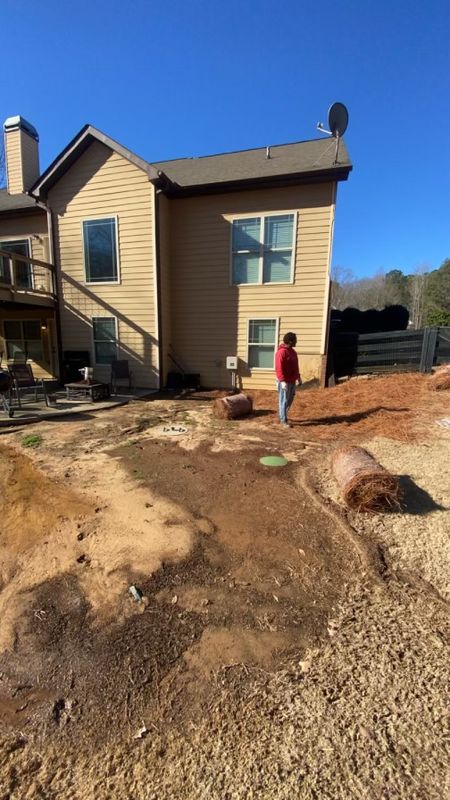 Pine straw installation