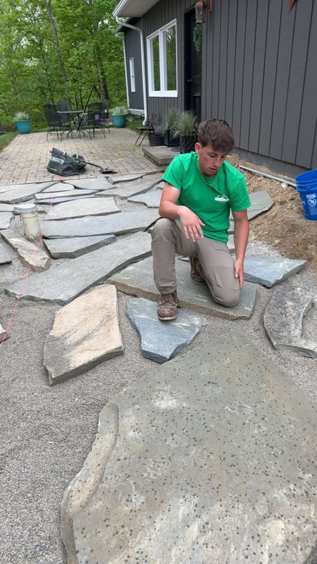 Flagstone Walkway Installation