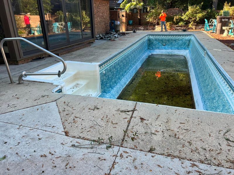 Stamp concrete pool