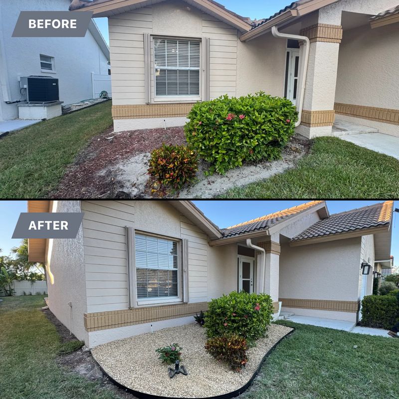 Mulch and rocks installation