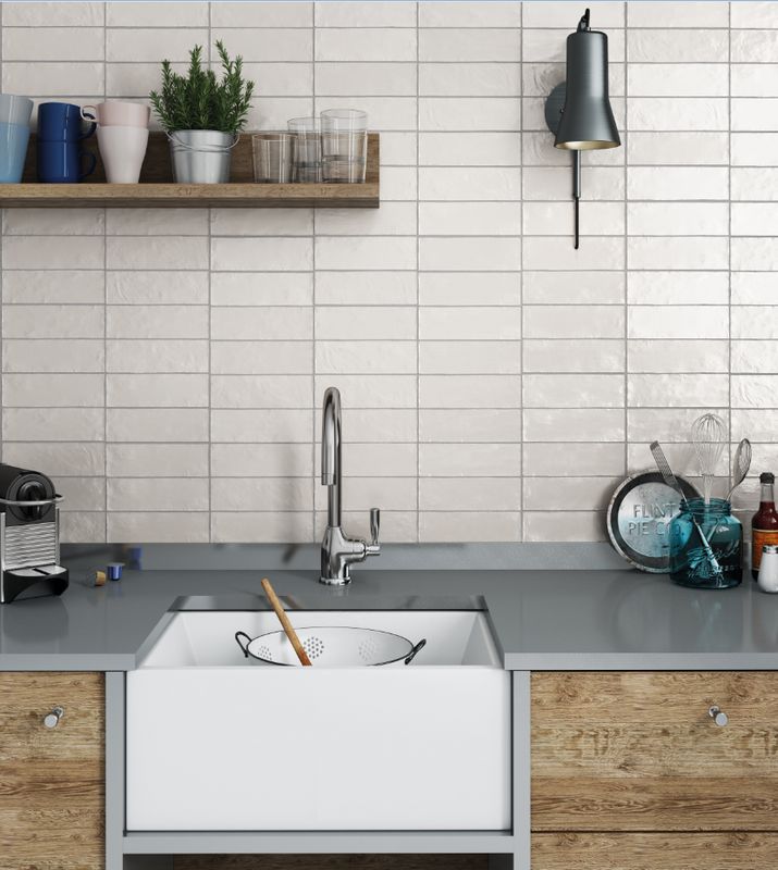 Wall tile wood look japandi design