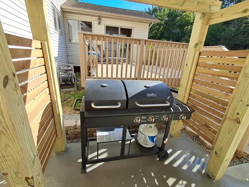 Concrete pad and Grill Hut