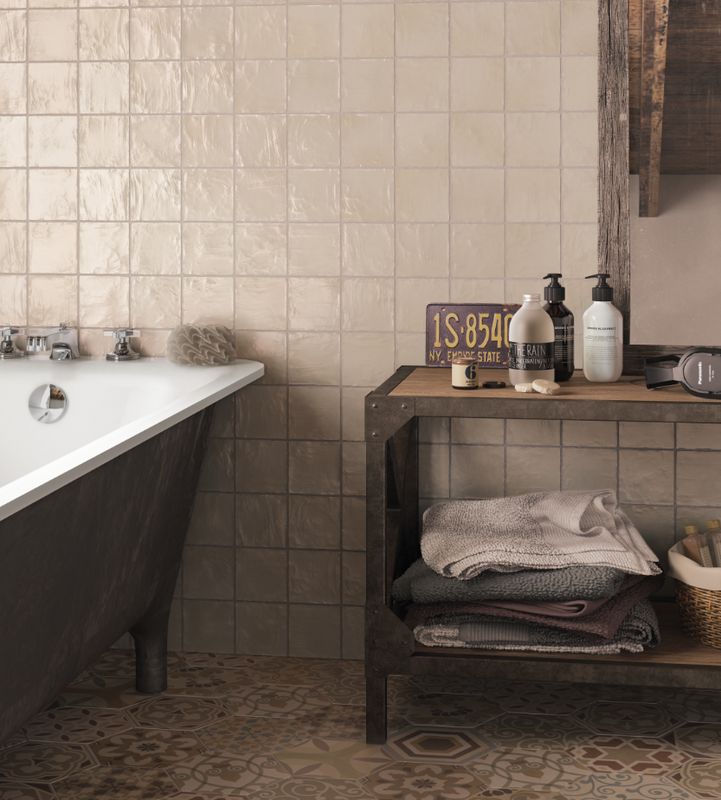 Wall tile wood look japandi design