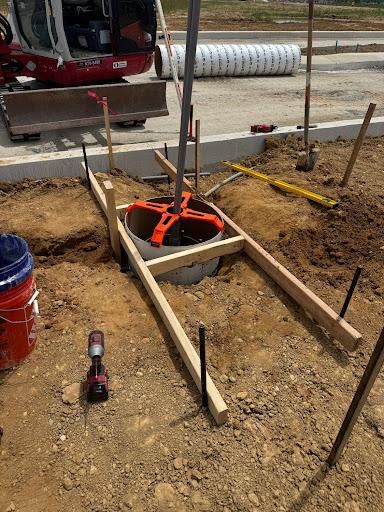 Pole base foundations