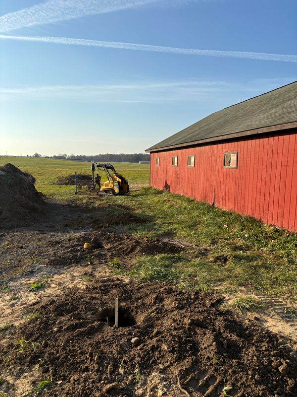 Postholes for a lean too in howell mi