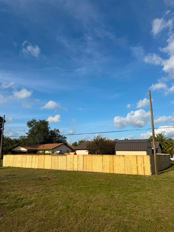 Full Backyard Wood Privacy Fence Build in North Port, FL