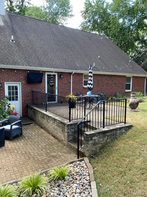 Ornamental iron railings