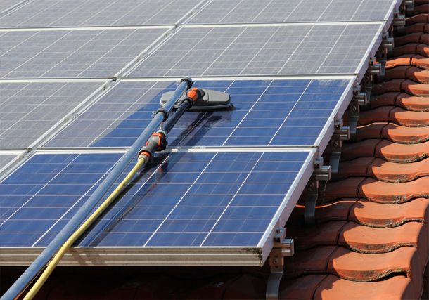 Solar panel cleaning