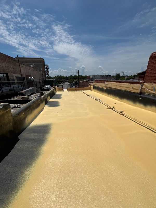 Commercial SPF Roofing Install