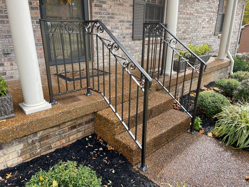 Ornamental iron railings