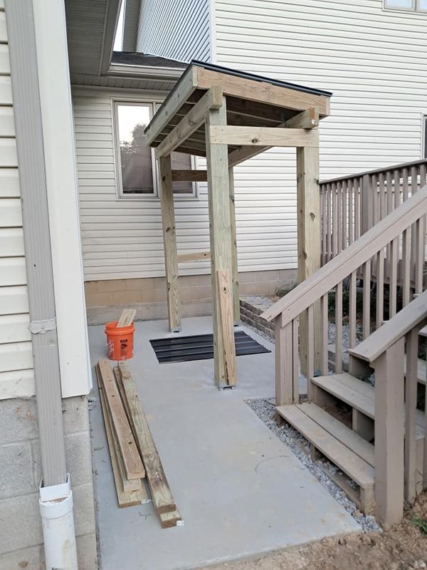 Concrete pad and Grill Hut