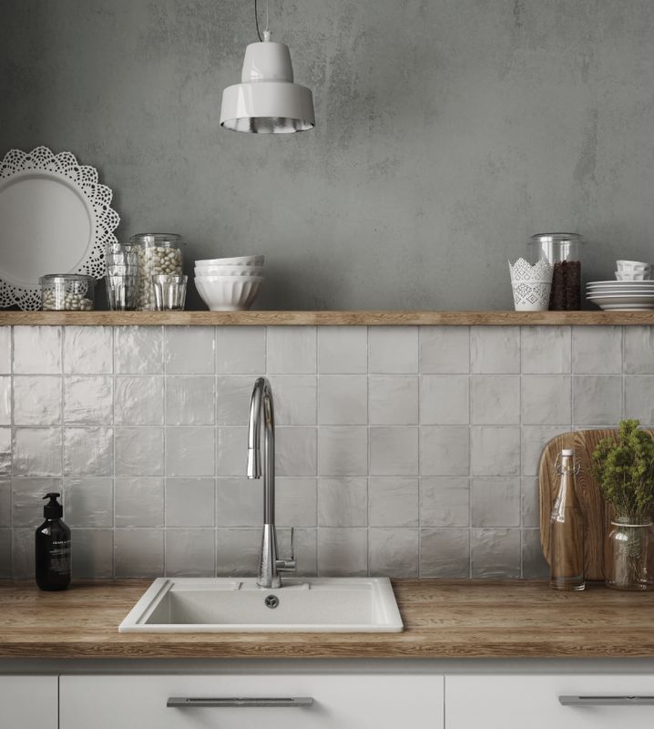 Wall tile wood look japandi design