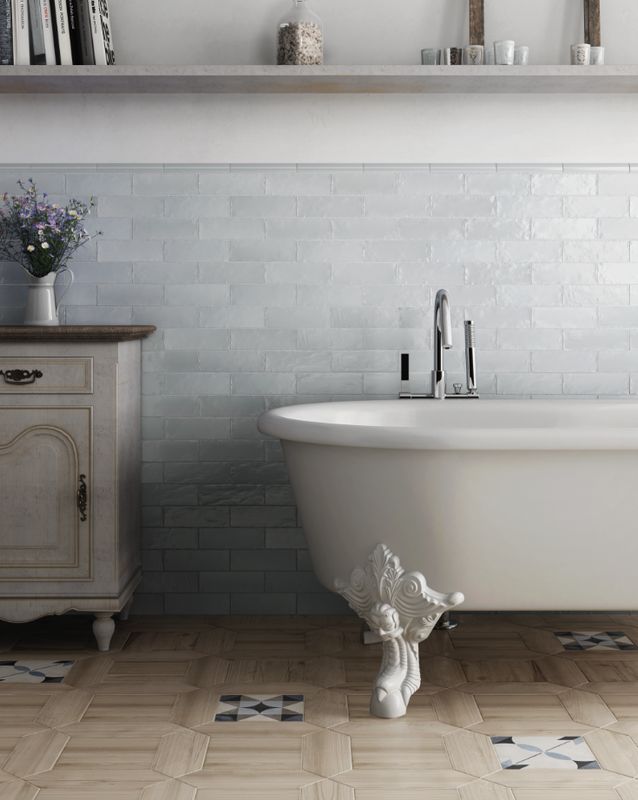 Wall tile wood look japandi design
