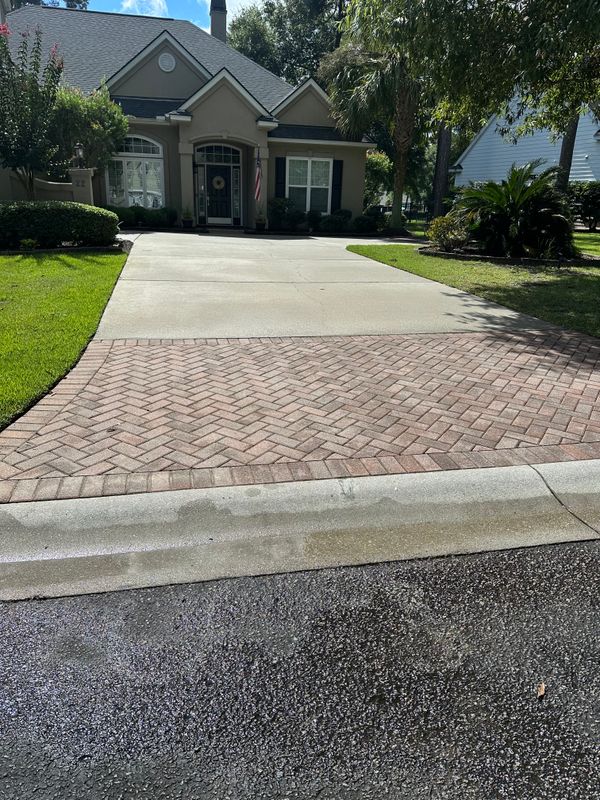Driveway pressure cleaning