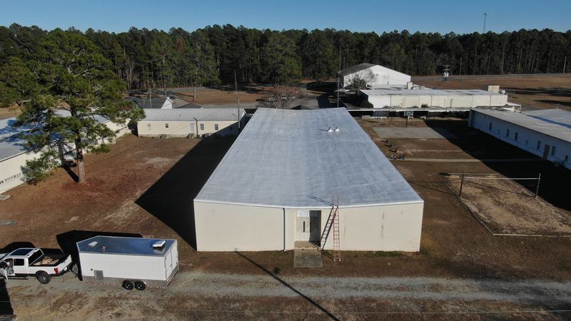 Commercial SPF Roofing Install