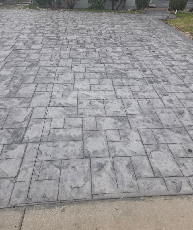 Elegant Stamped Concrete Driveway Transformation