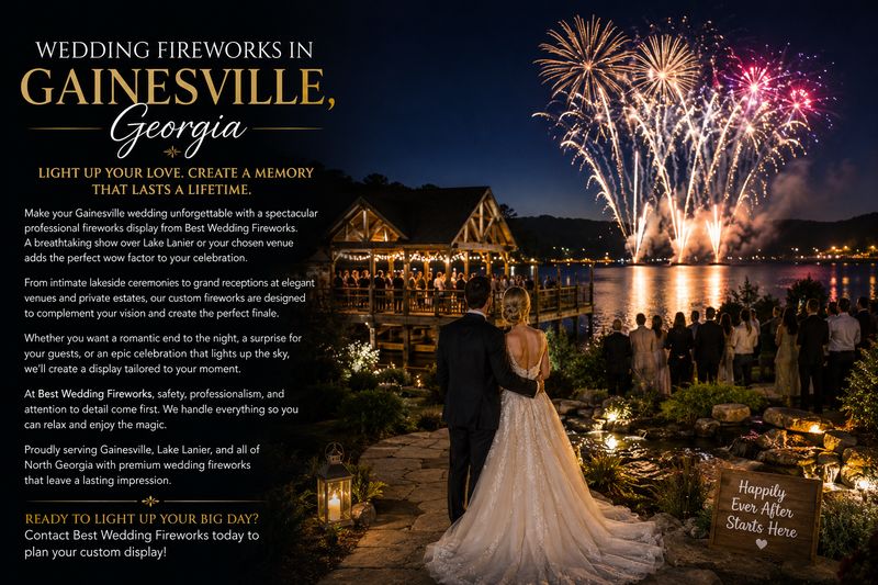 Wedding Fireworks in Gainesville, Georgia
