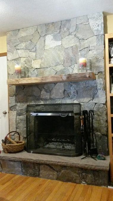 Rustic Stone Fireplace Installation in Agawam, MA