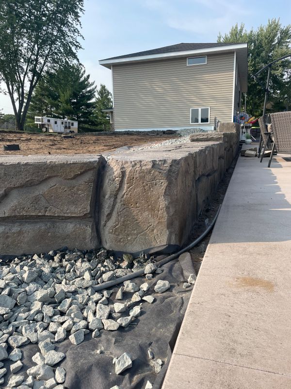 Carved Concrete Retaining Walls 