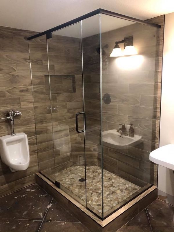 Frameless Shower Setup
