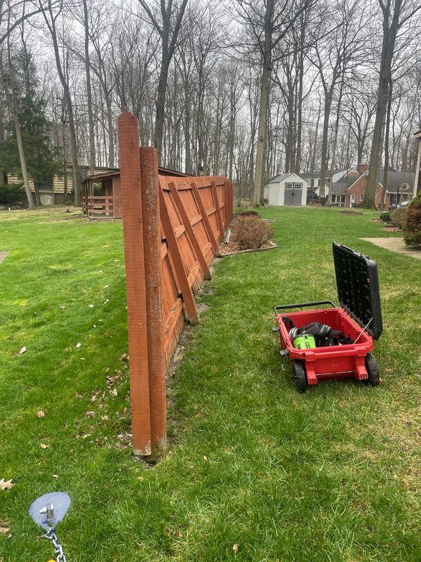 Cedar Fence Repair  – Salvaged and Reinforced