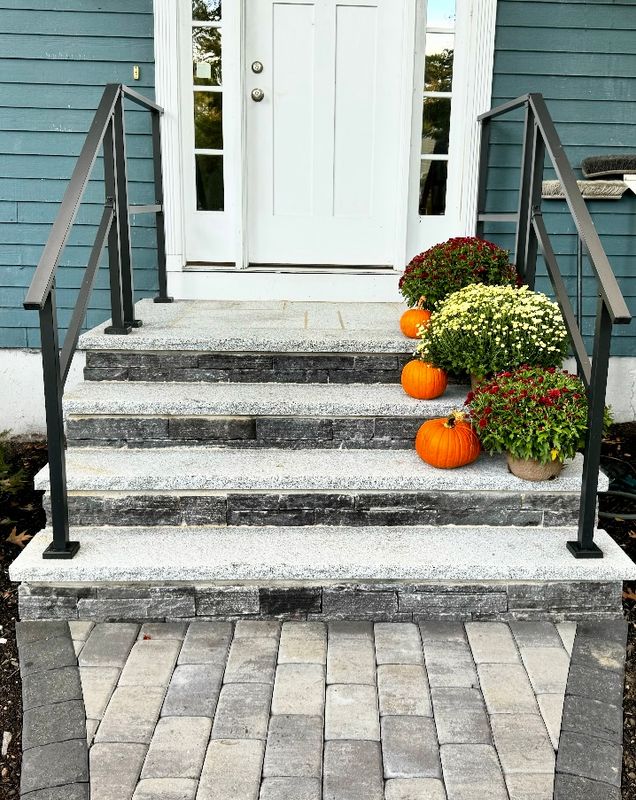 Elevating Entrance Elegance: Expert Front Steps Revamp and Walkway Installation by Brouder & Sons