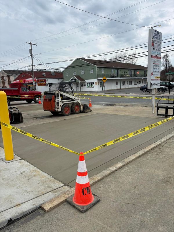 Concrete driveways, patios, and garage floors