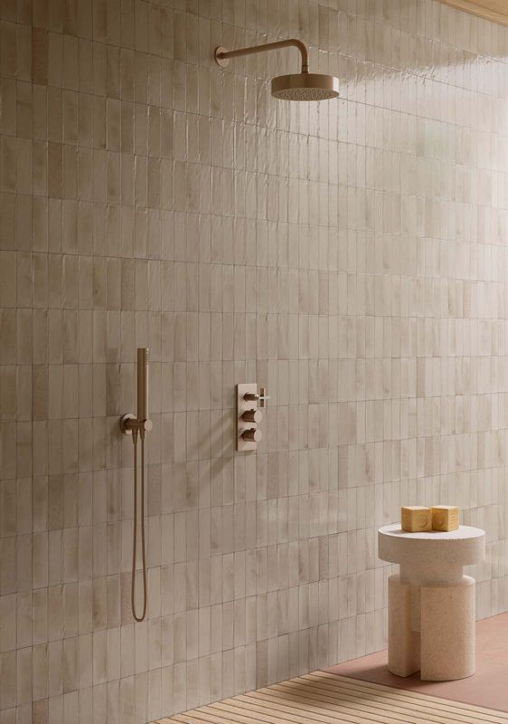 Wall tile wood look japandi design