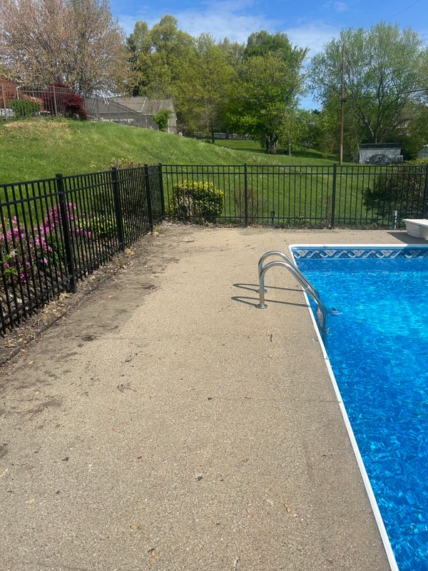 Pool deck and sidewalk cleaning
