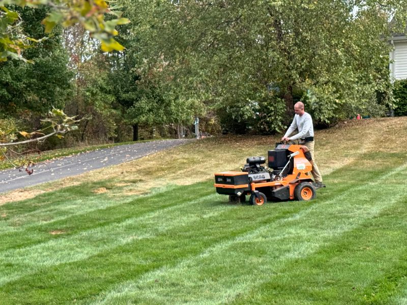 Aerating and overseeding