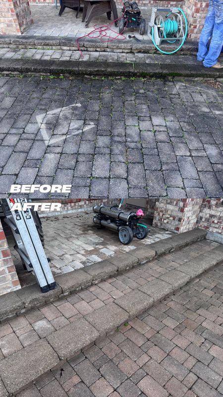 Paver/ Traventine Hardscape Cleaning & Sanding