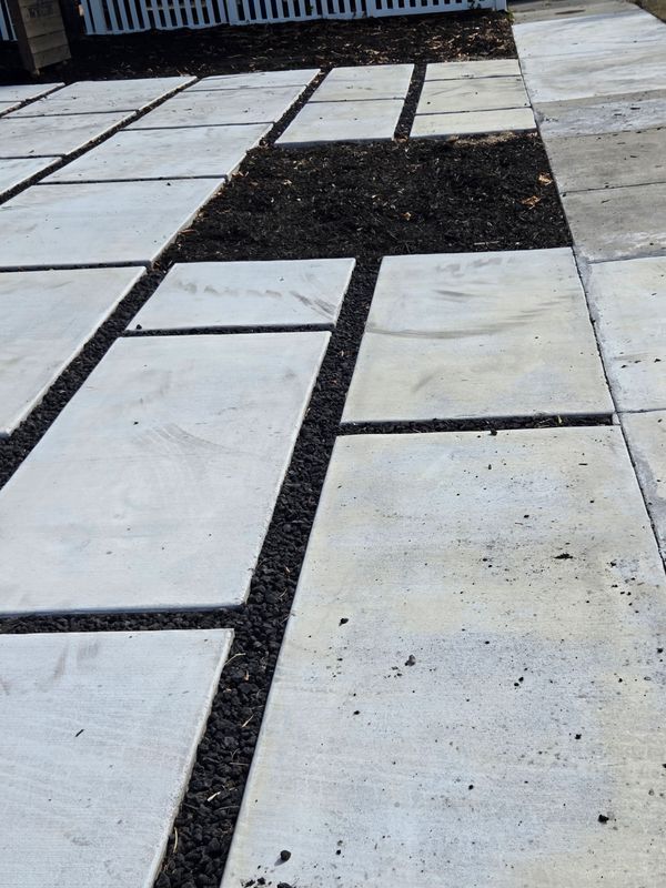 Concrete Squares with Faux Grass or Rocks