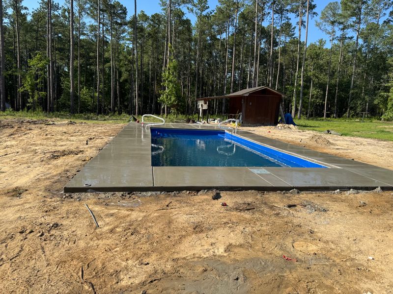 Stamp concrete pool