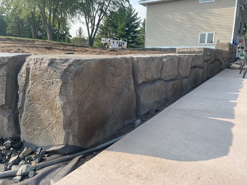 Carved Concrete Retaining Walls 
