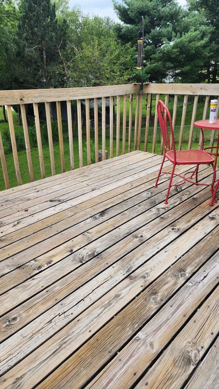 Deck staining